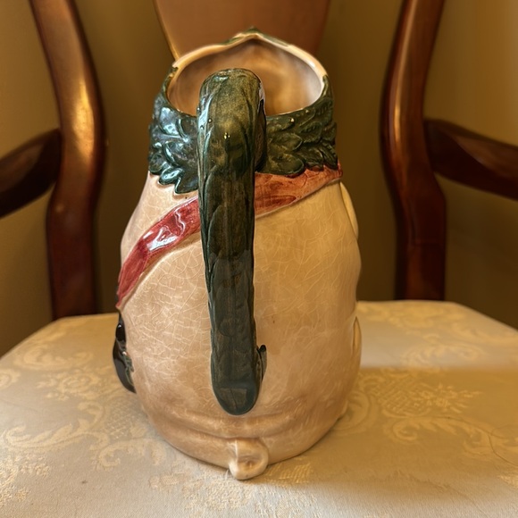 Majolica Orchies C2 antique ceramic pig pitcher, wine jug, made in France - Picture 7 of 13